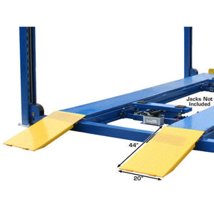 Atlas 412 12,000 lb 4-Post Lift + RJ6 Jacks Combo Yellow Ramp