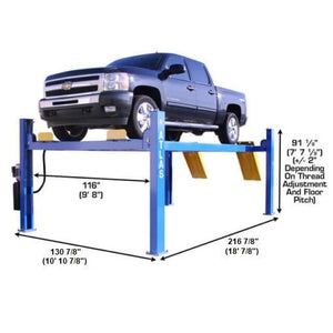 Atlas 414 14,000 lb Commercial 4-Post Lift Length