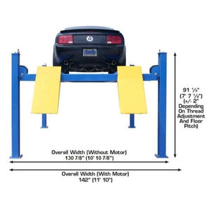 Atlas 414 14,000 lb Commercial 4-Post Lift Width