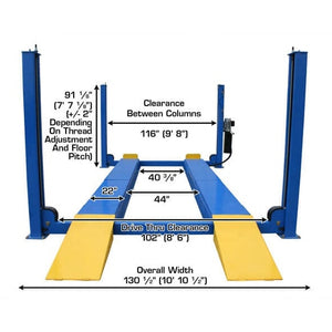 Atlas 414A 14,000 lb 4-Post Alignment Lift drive thru