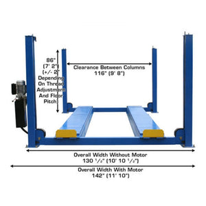 Atlas 414A 14,000 lb 4-Post Alignment Lift width