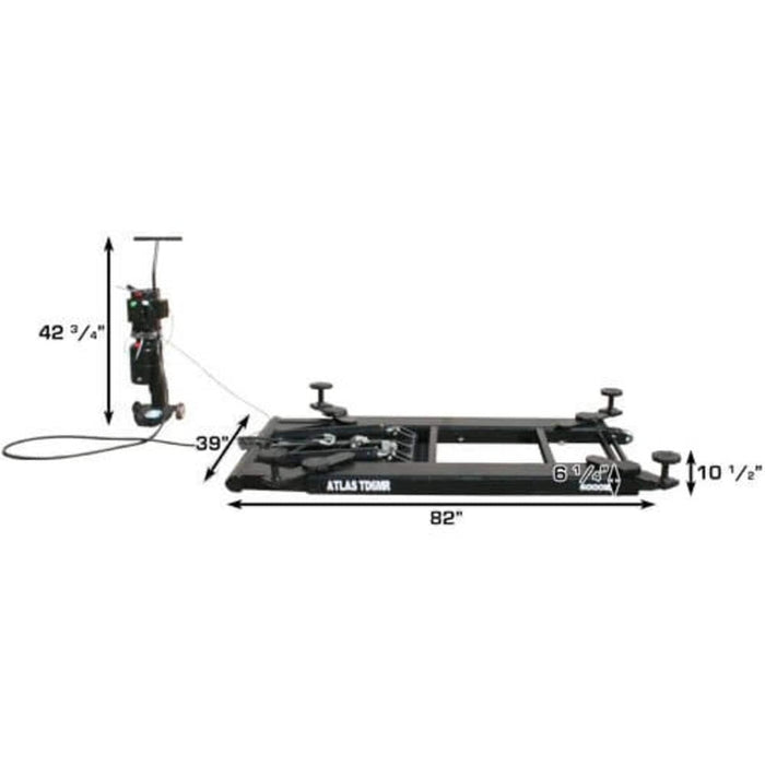 Atlas 6MR 6,000 lb Portable Mid-Rise Lift closed dimensions