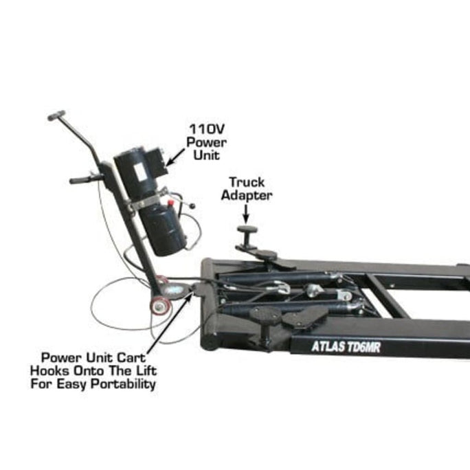 Atlas 6MR 6,000 lb Portable Mid-Rise Lift power unit