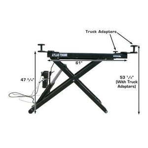 Atlas 6MR 6,000 lb Portable Mid-Rise Lift Side View with truck adapters