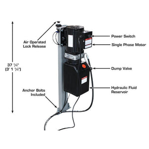 Atlas 6PL 6,000 lb Open Center Low Rise Lift motor