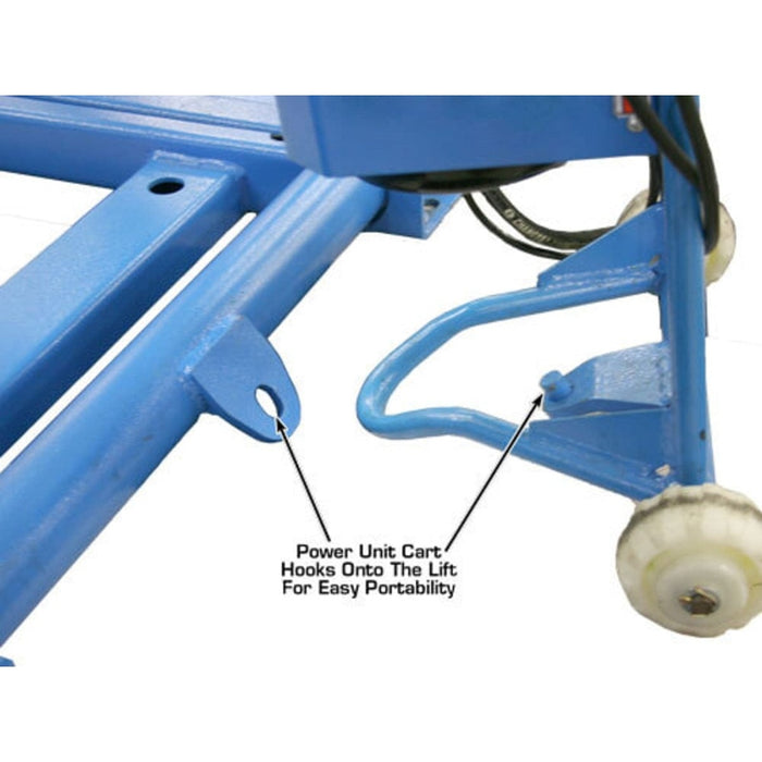 Atlas 7K-Kwik-Bay 7,000 lb Portable Mid-Rise Lift cart hooks