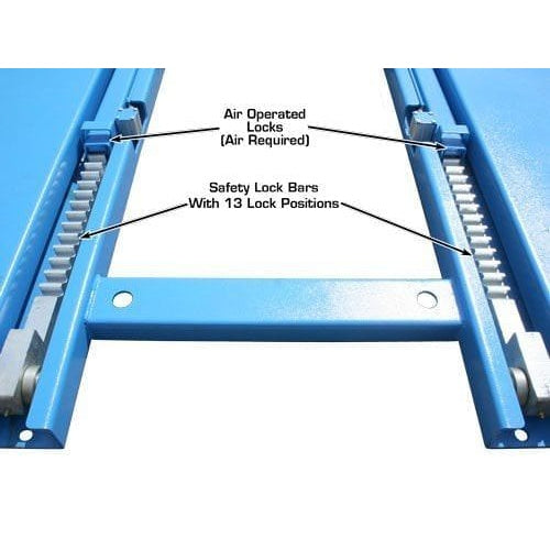 Atlas 7K-Kwik-Bay 7,000 lb Portable Mid-Rise Lift safety lock bars