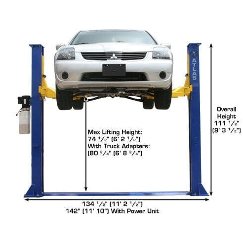 Atlas 9KBPX 9,000 lb Baseplate 2 Post Lift front view