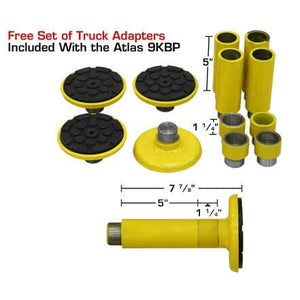 Atlas 9KBPX 9,000 lb Baseplate 2 Post Lift w/ LMA Combo truck adapters