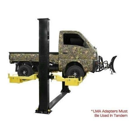 Atlas 9KBPX 9,000 lb Baseplate 2 Post Lift w/ LMA Combo left view of truck