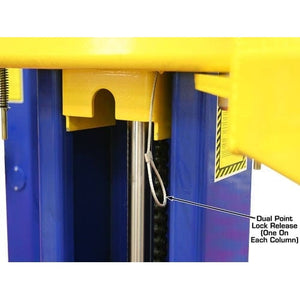 Atlas 9KBPX 9,000 lb Baseplate 2 Post Lift lock release