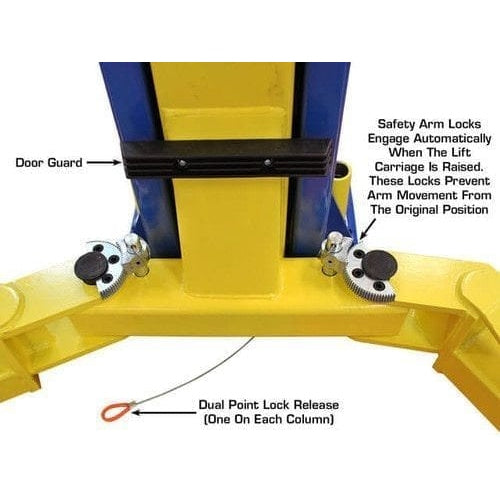 Atlas 9KOHX 9,000 lb Overhead 2-Post Lift door guard