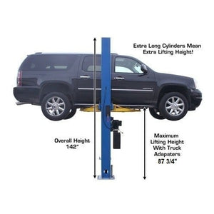 Atlas 9OHSC 2-Post Lift + Lawn Mower Adapter Combo Extra Long Cylinder