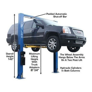 Atlas 9OHSC 9,000 lb Overhead 2-Post Lift Height