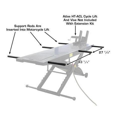 Atlas ACL Cycle Lift Side Extension Kit with support rods