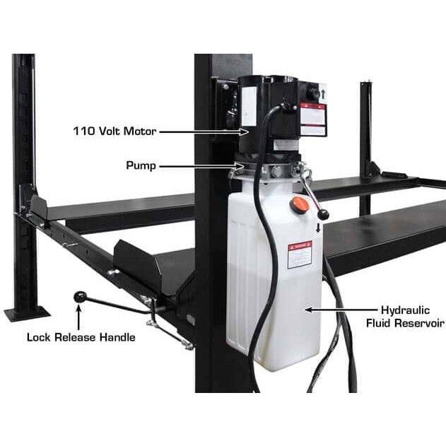 Atlas ALI Certified APEX 8 4 Post Lift + RJ35 Sliding Jacks Combo Pump