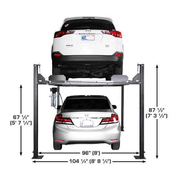 Atlas ALI Certified APEX 8 4 Post Lift + RJ35 Sliding Jacks Combo Width