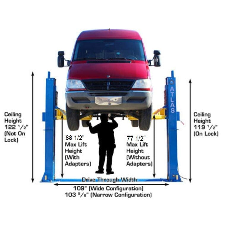 Atlas BP12000X 12,000 lb Baseplate 2 Post Lift Drive Thru