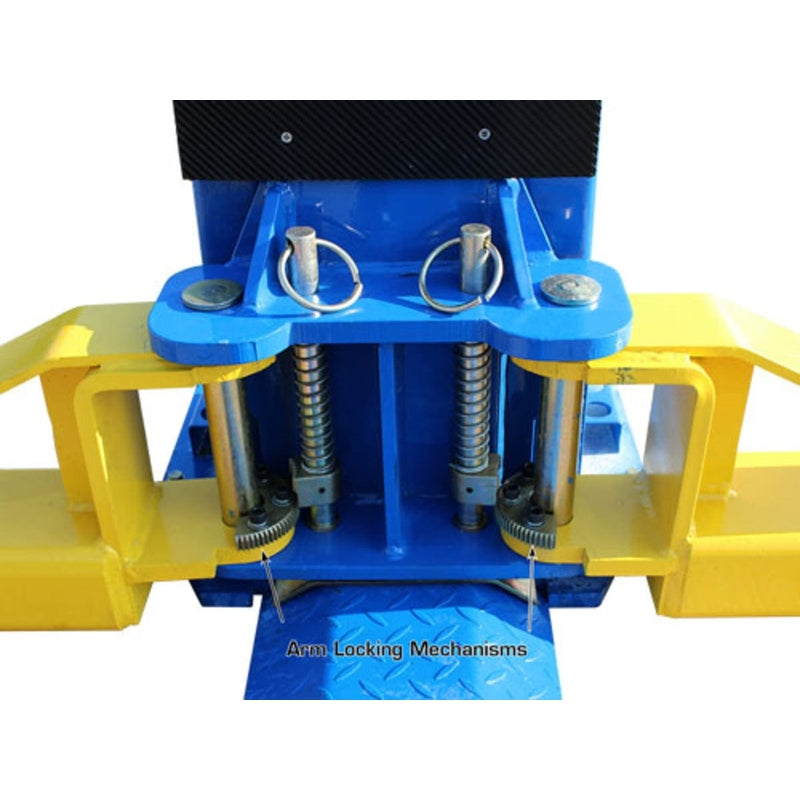 Atlas BP12000X 12,000 lb Baseplate 2 Post Lift Arm lock mechanism