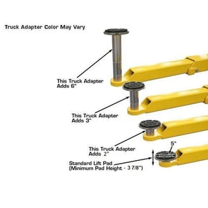 Atlas BP8000 2-Post Lift + Lawn Mower Adapter Combo Pads