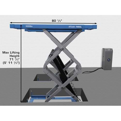 Atlas FM9SL 9,000 lb In Ground Full-Rise Lift length