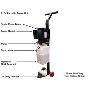 Atlas LR06 6,000 lb Portable Low Rise Lift with portable power unit