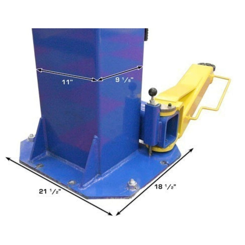 Atlas OHX10000X 10,000 lb Extra Tall 2-Post Lift base measurements