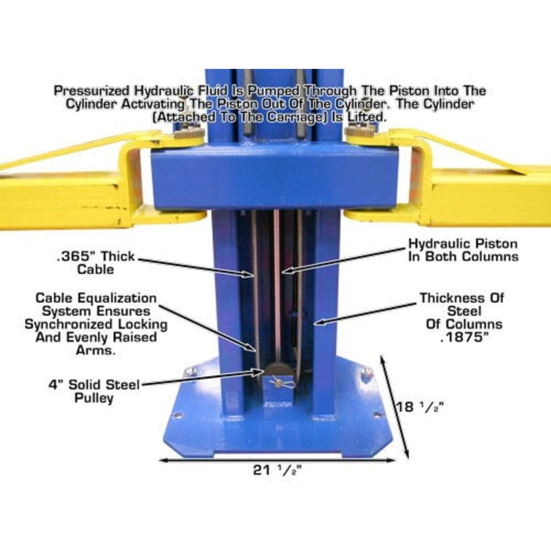 Atlas OHX10000X 10,000 lb Extra Tall 2-Post Lift specifications
