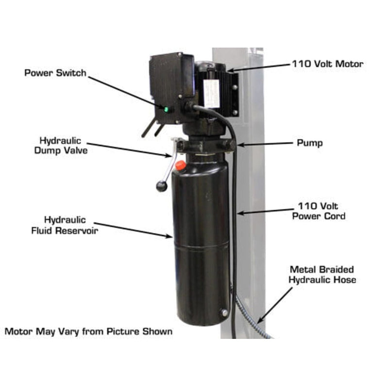 Atlas Garage PRO8000EXT 8,000 lb Extra Tall 4-Post Lift motor