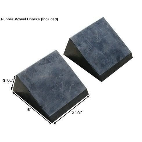 Atlas PRO8000EXT-L 4 Post Lift + RJ35 Sliding Jacks Combo rubber wheel chocks