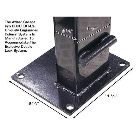 Atlas PRO8000EXT-L 4 Post Lift + RJ35 Sliding Jacks Combo column system details