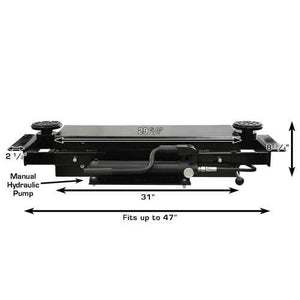 Atlas PRO8000EXT-L 4 Post Lift + RJ35 Sliding Jacks Combo dimension