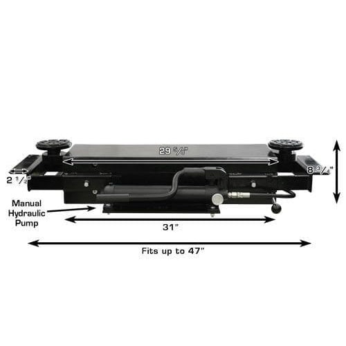 Atlas PRO8000EXT-L 4 Post Lift + RJ35 Sliding Jacks Combo dimension