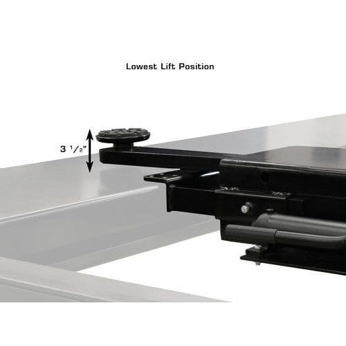 Atlas PRO8000EXT-L 4 Post Lift + RJ35 Sliding Jacks Combo lowest lift position for jack
