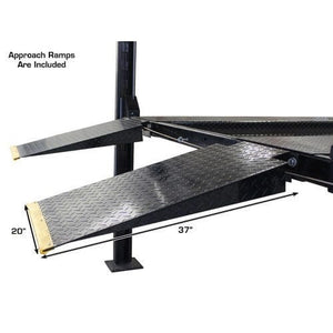 Atlas PRO8000EXT-L 4 Post Lift + RJ35 Sliding Jacks Combo with approach ramps