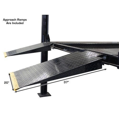Atlas PRO8000EXT-L 4 Post Lift + RJ35 Sliding Jacks Combo with approach ramps
