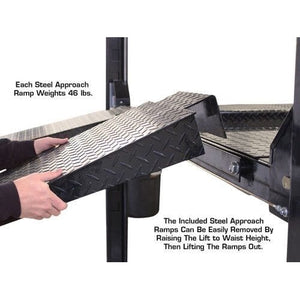 Atlas PRO8000EXT-L 4 Post Lift + RJ35 Sliding Jacks Combo with steel ramp weight