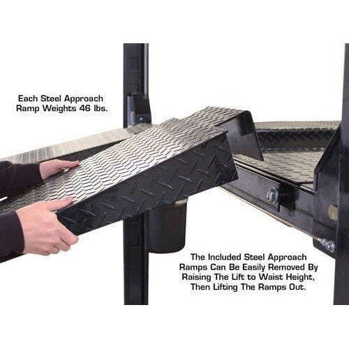 Atlas PRO8000EXT-L 4 Post Lift + RJ35 Sliding Jacks Combo with steel ramp weight