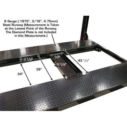 Atlas PRO8000EXT-L 4 Post Lift + RJ35 Sliding Jacks Combo with steel runway