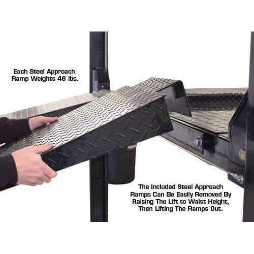Atlas PRO8000EXT 4 Post Lift + RJ35 Sliding Jacks Combo with Steel Ramp
