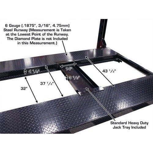 Atlas PRO8000EXT 4 Post Lift + RJ35 Sliding Jacks Combo with steel runway 