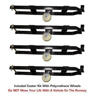 Atlas PRO8000EXT 4 Post Lift + RJ35 Sliding Jacks Combo with Polyurethane wheels