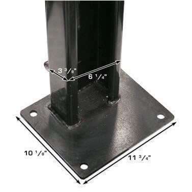 Atlas PRO8000 4 Post Lift + RJ35 Sliding Jacks Combo base measurements
