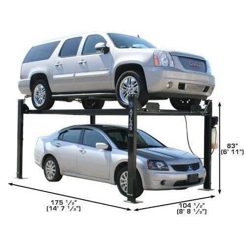 Atlas PRO8000 4 Post Lift + RJ35 Sliding Jacks Combo with cars