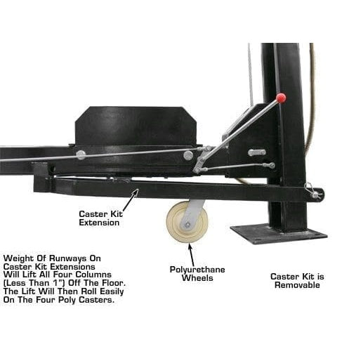 Atlas PRO8000 4 Post Lift + RJ35 Sliding Jacks Combo with caster kit
