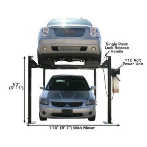 Atlas PRO8000 4 Post Lift + RJ35 Sliding Jacks Combo front view