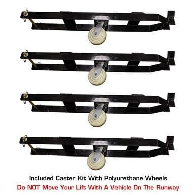 Atlas PRO8000 4 Post Lift + RJ35 Sliding Jacks Combo with Polyurethane wheels