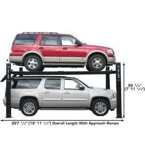 Atlas PRO9000 4 Post Lift + RJ35 Sliding Jacks Combo Height