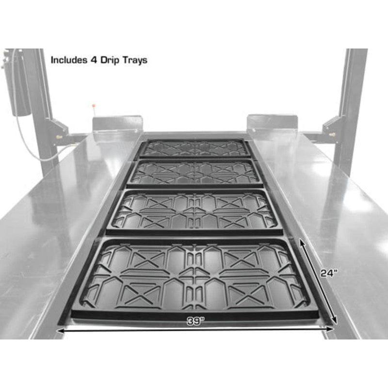 Atlas PRO9000 4 Post Lift + RJ6 Rolling Jacks Combo includes 4 dip trays
