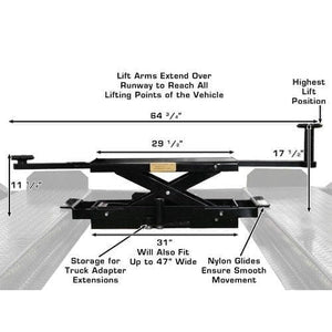 Atlas RJ35 (PROJACK35) sliding bridge jack, included with the 408SL combo: Atlas PROJACK35 3,500 lb. Capacity Sliding Bridge Jack Product Features